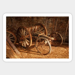 Old Wooden Farming Cart Sticker